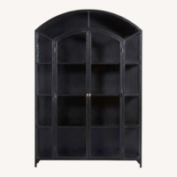 Crate & Barrel Black Metal & Glass Cabinet 