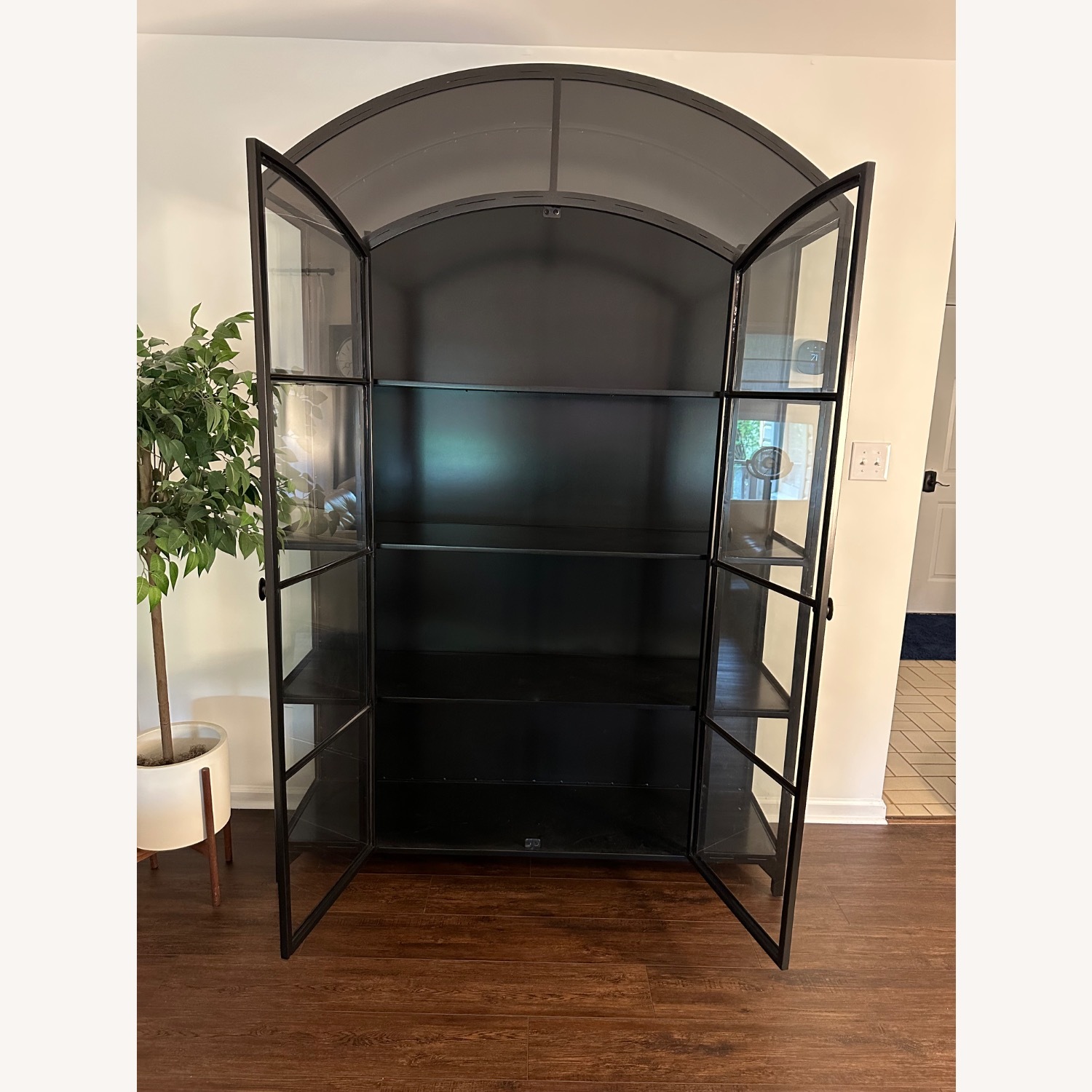 Crate & Barrel Black Metal & Glass Cabinet  - image-3