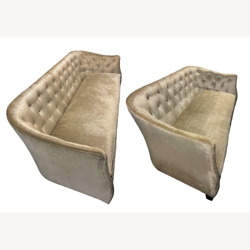 Used Lee Industries Velvet Sofa Pair 96” & 84” for sale on AptDeco