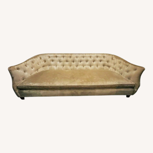 Used Lee Industries Velvet Chesterfield Sofa 96”  for sale on AptDeco