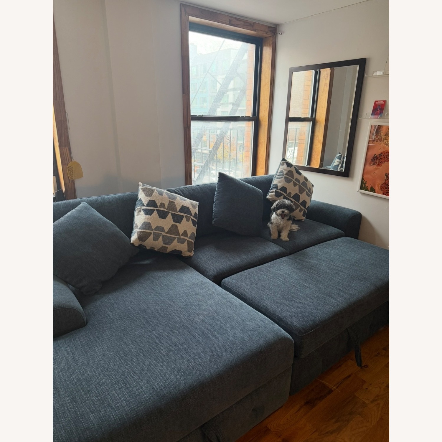 Wayfair Blue Fabric Sleeper Sofa - image-3