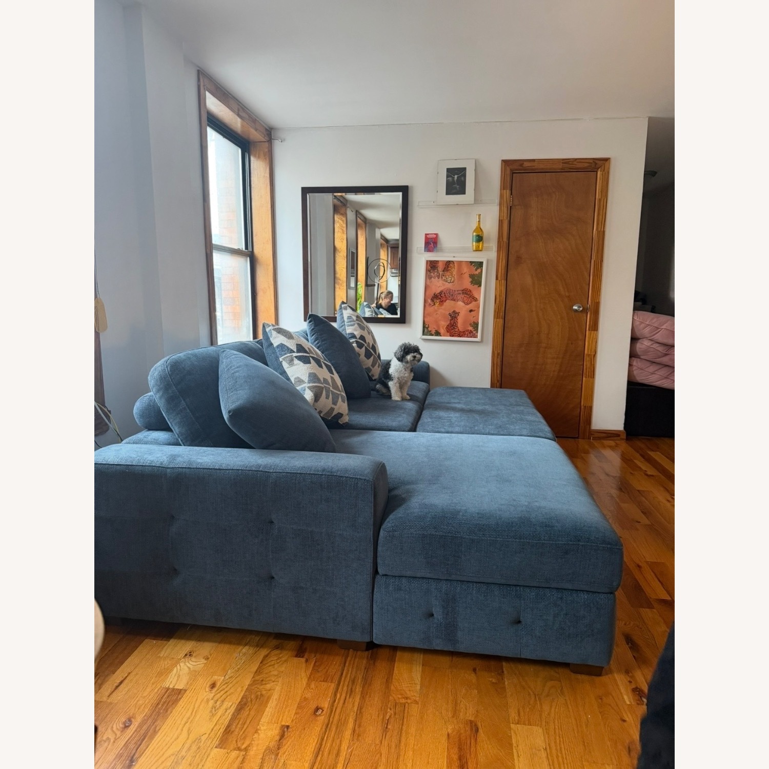 Wayfair Blue Fabric Sleeper Sofa - image-4