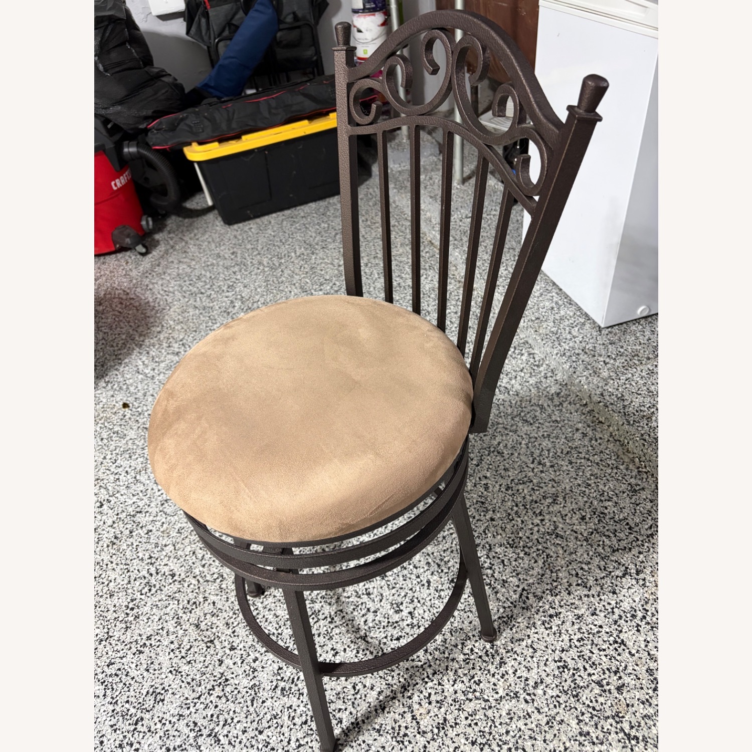 Dark Brown Suede Stools - image-2