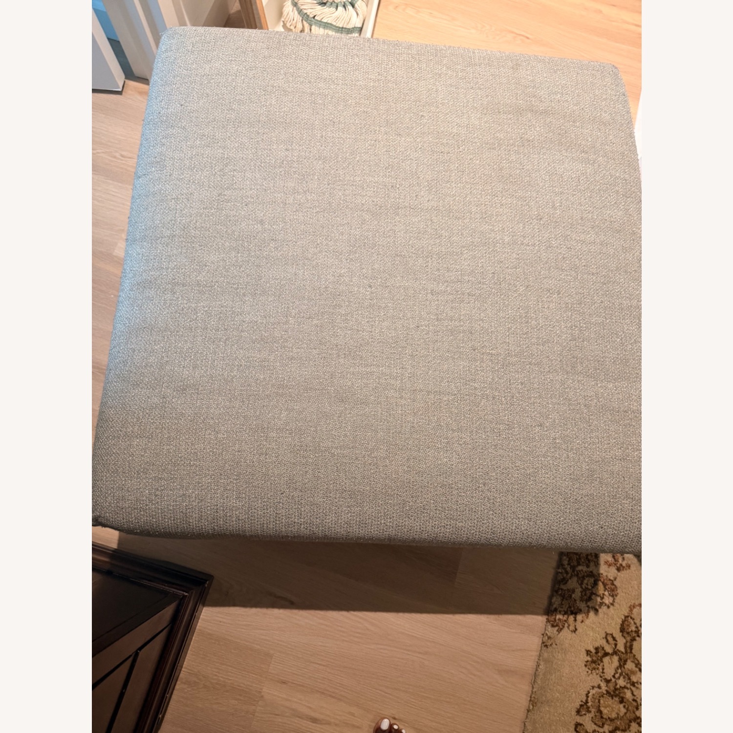 West Elm Grey Ottoman - image-2