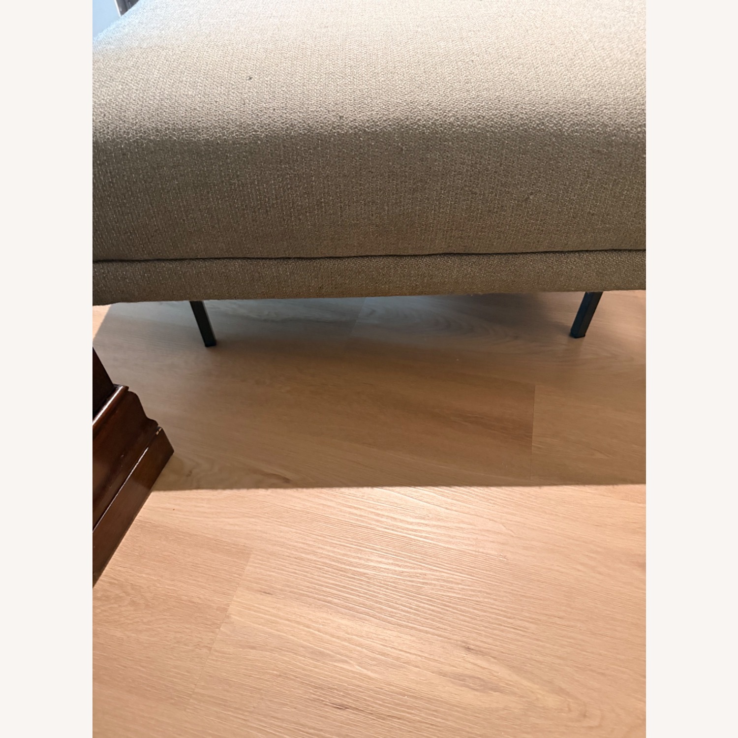West Elm Grey Ottoman - image-1