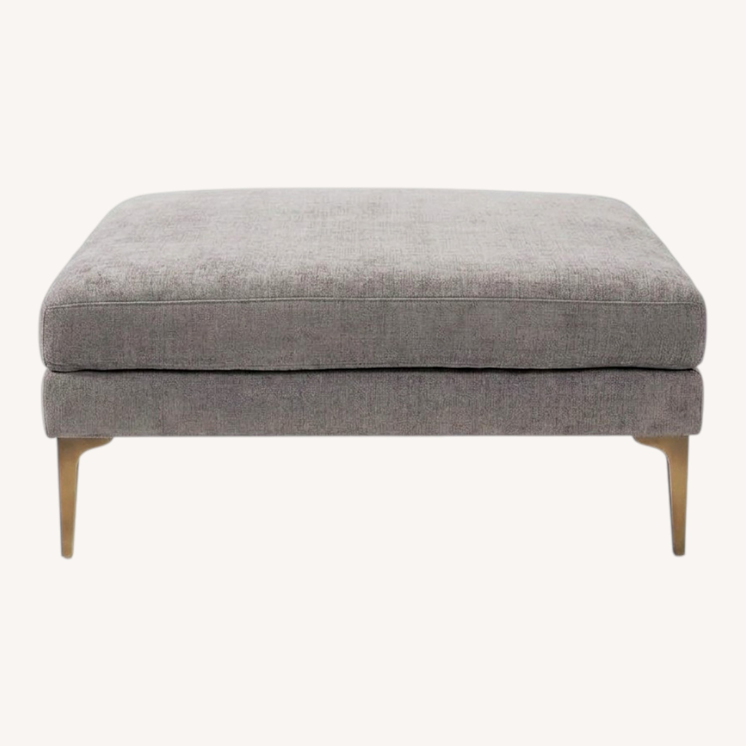 West Elm Grey Ottoman - image-0