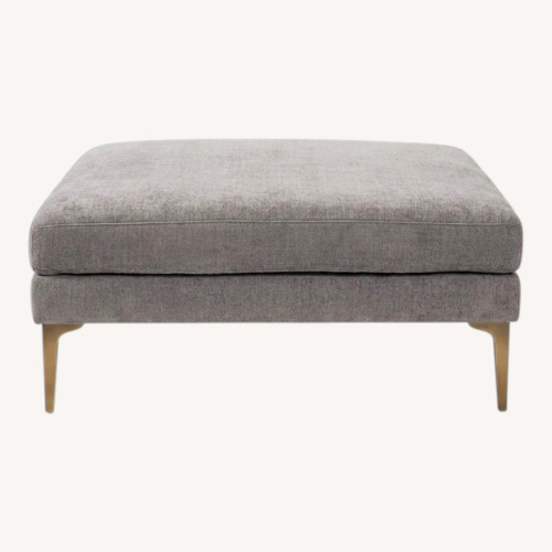 Used West Elm Grey Ottoman for sale on AptDeco