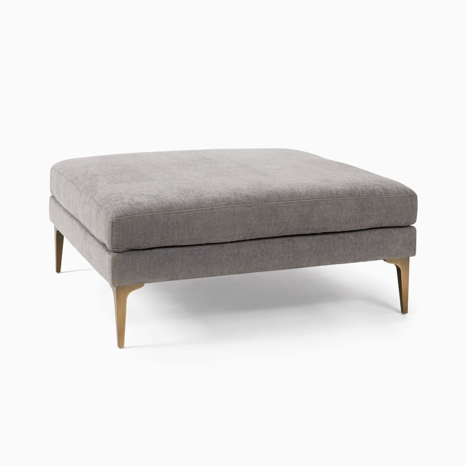 West Elm Grey Ottoman - image-4