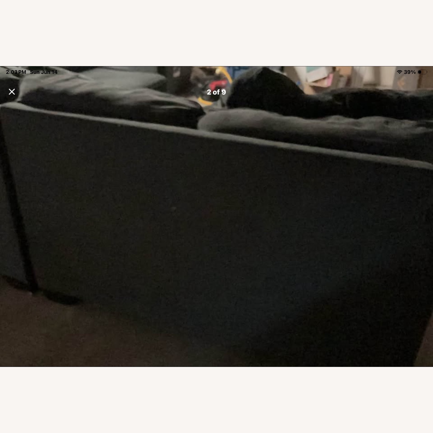 Black Fabric 3+ Piece Sectional - image-4