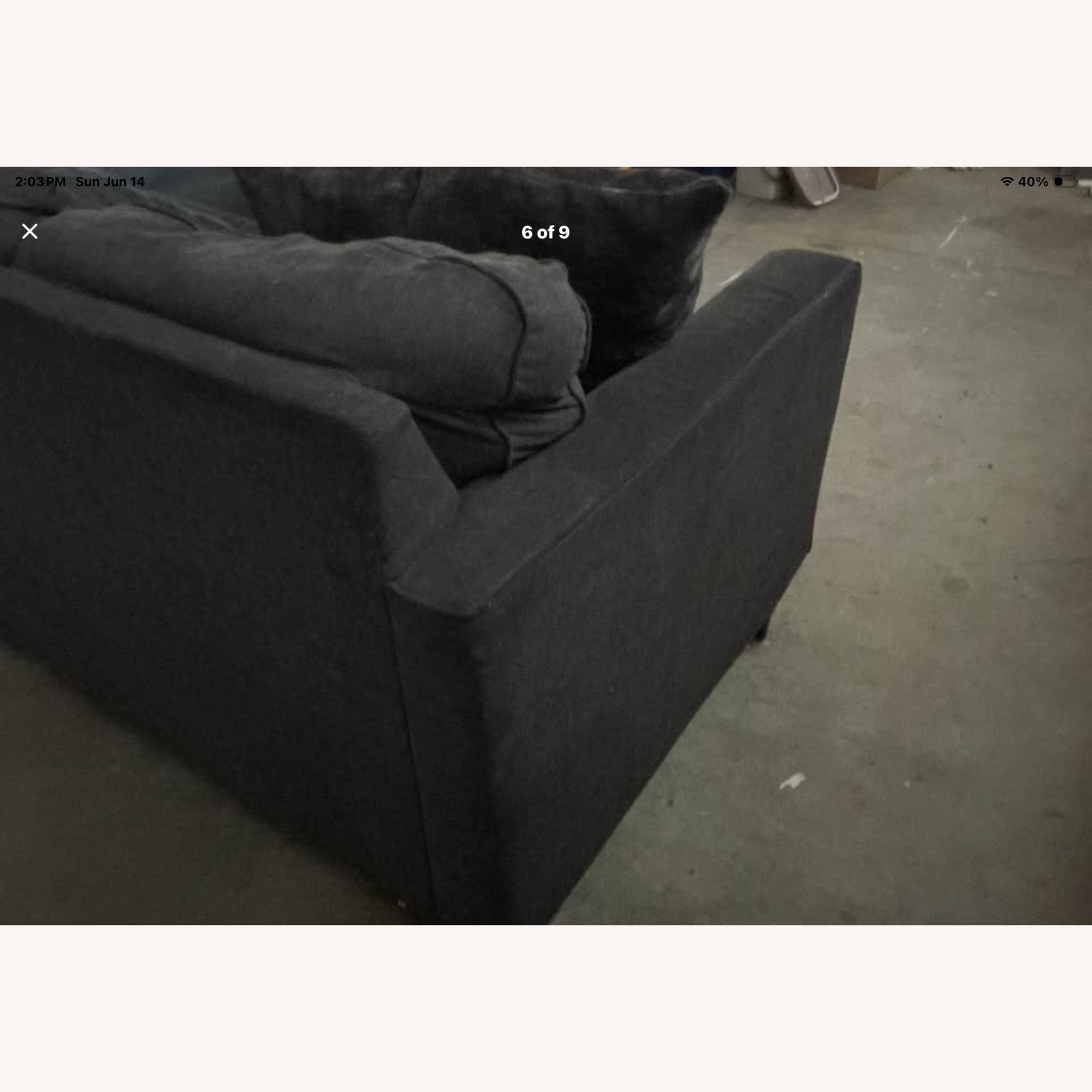 Black Fabric 3+ Piece Sectional - image-2