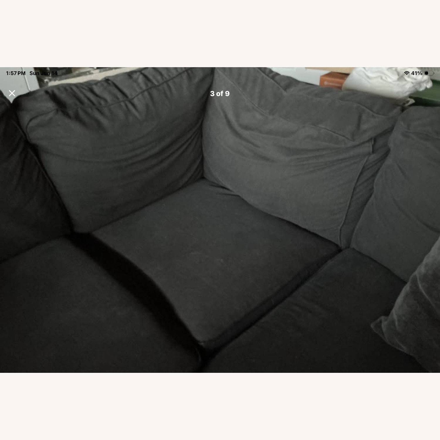 Black Fabric 3+ Piece Sectional - image-3