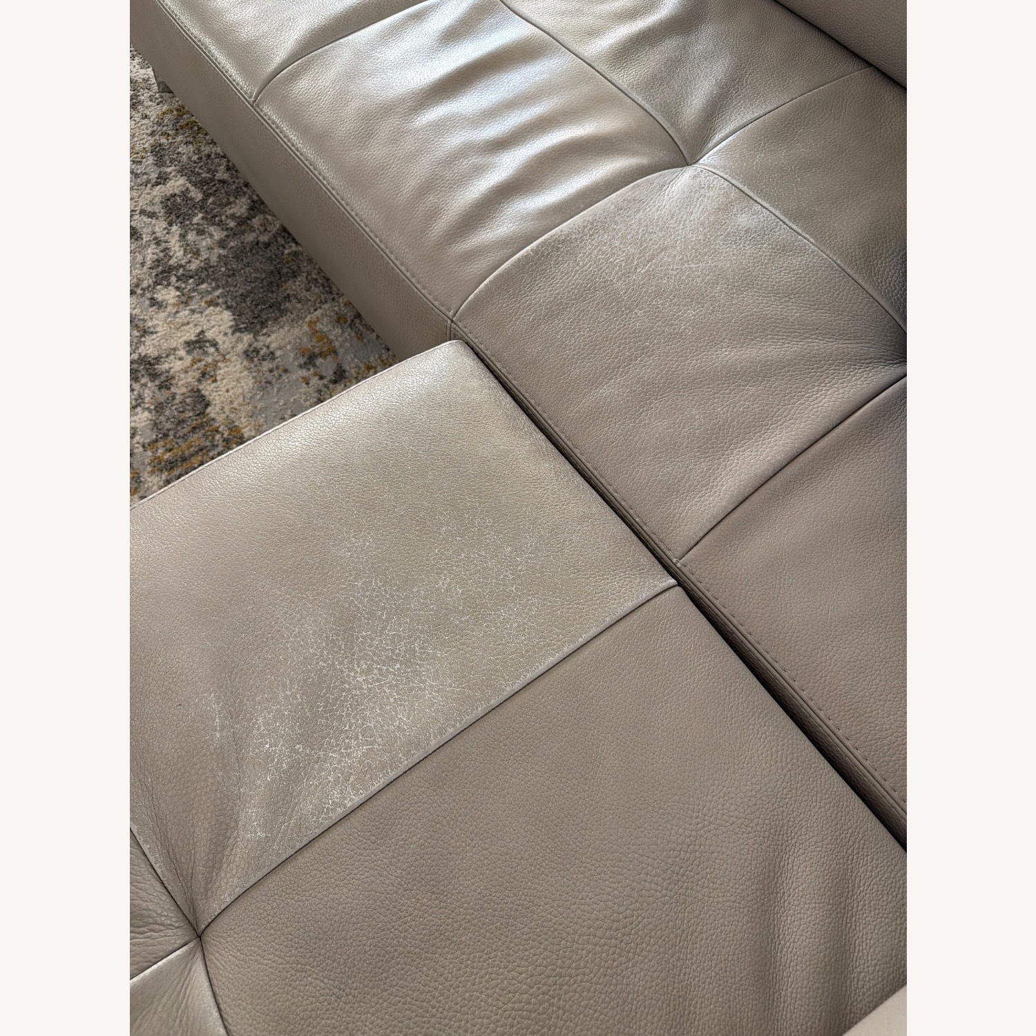 Cantoni Light Gray Leather 2 Piece Sectional - image-3