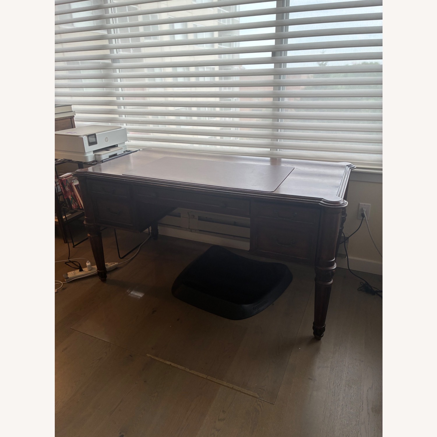 Ethan Allen Marco Dark Brown Wood Desk - image-3