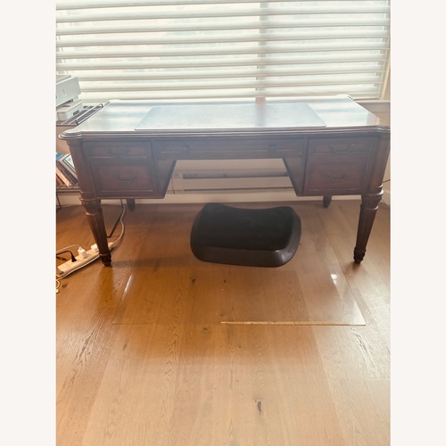 Used Ethan Allen Marco Dark Brown Wood Desk for sale on AptDeco