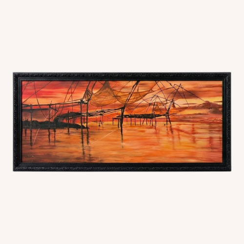 Used 1960s Original Oil Painting Brutalist Seascape  for sale on AptDeco