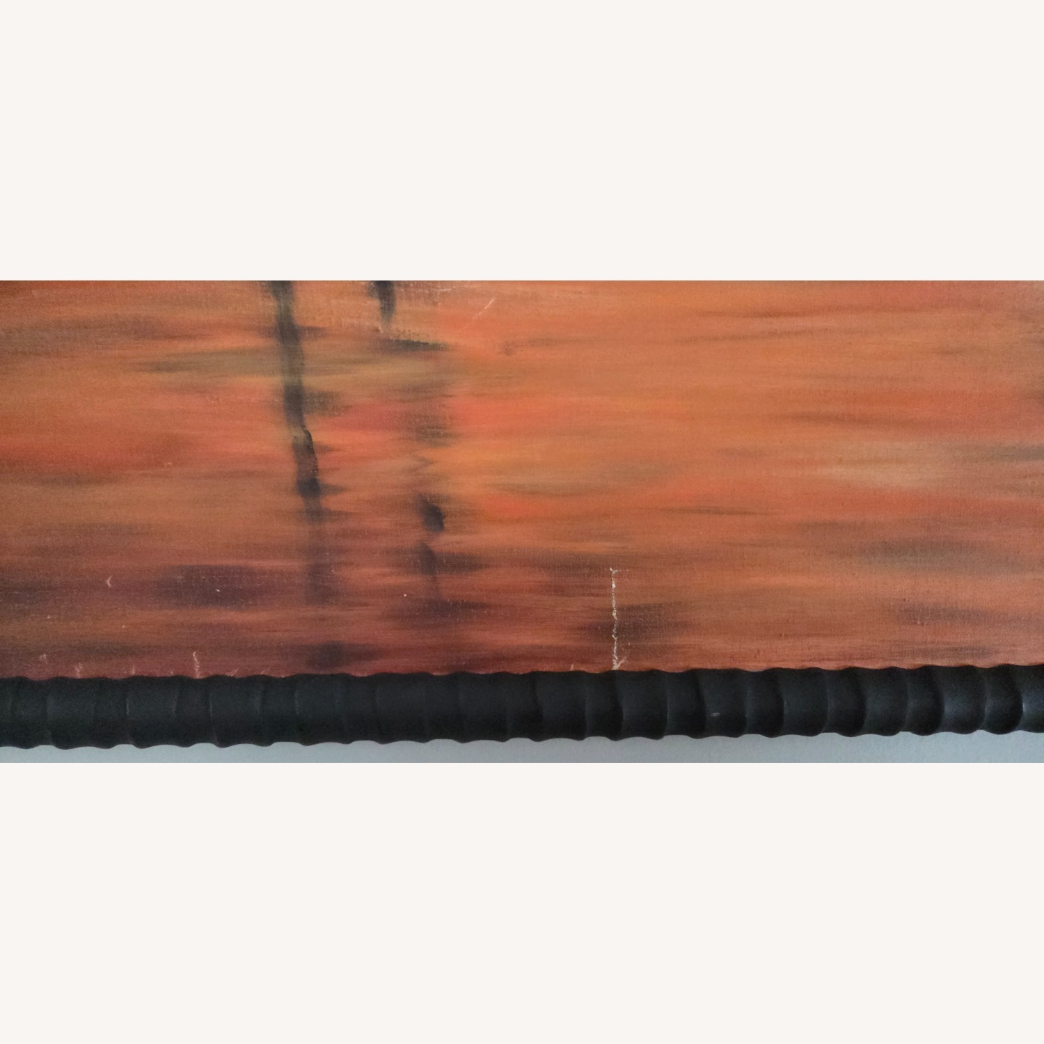 1960s Original Oil Painting Brutalist Seascape  - image-7
