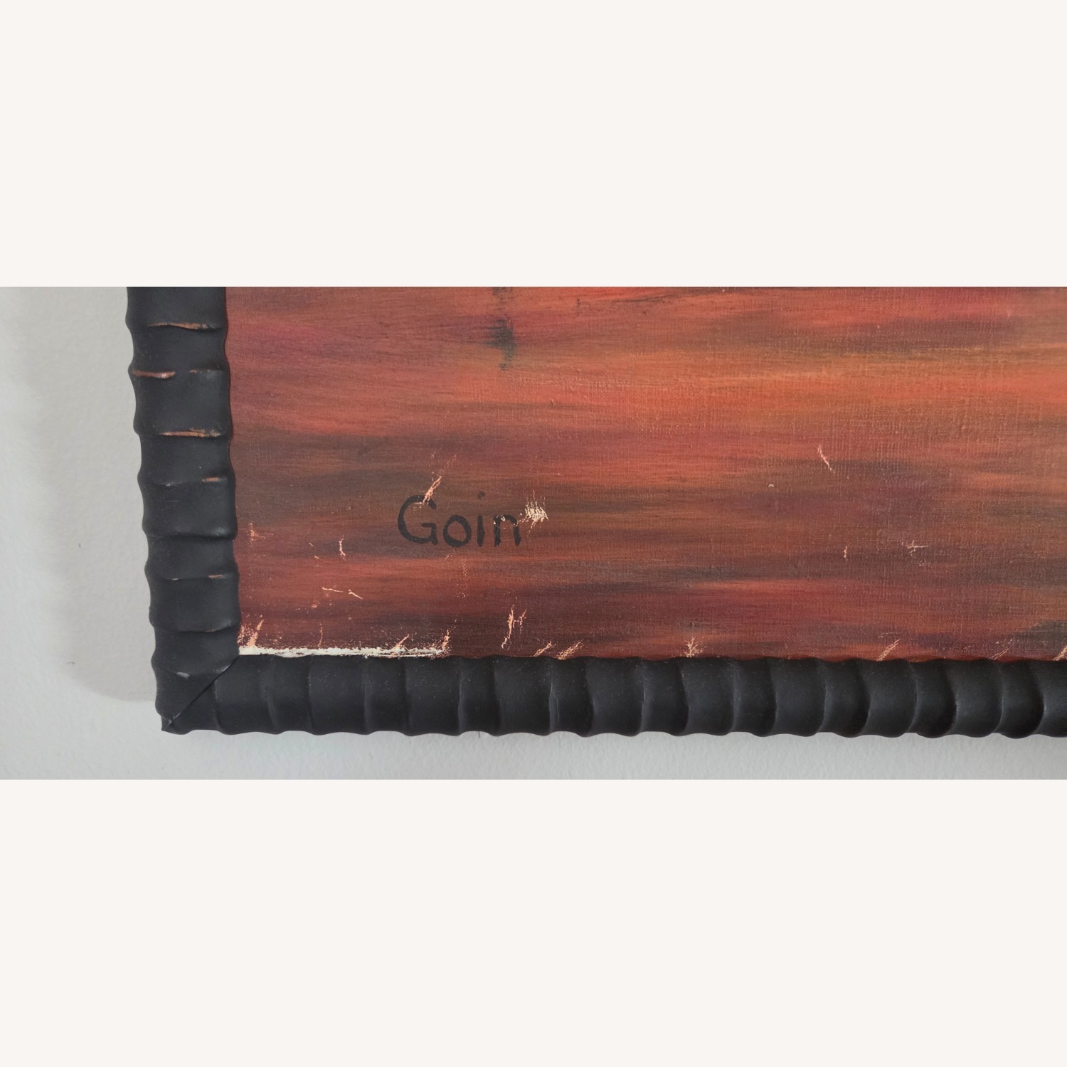 1960s Original Oil Painting Brutalist Seascape  - image-2