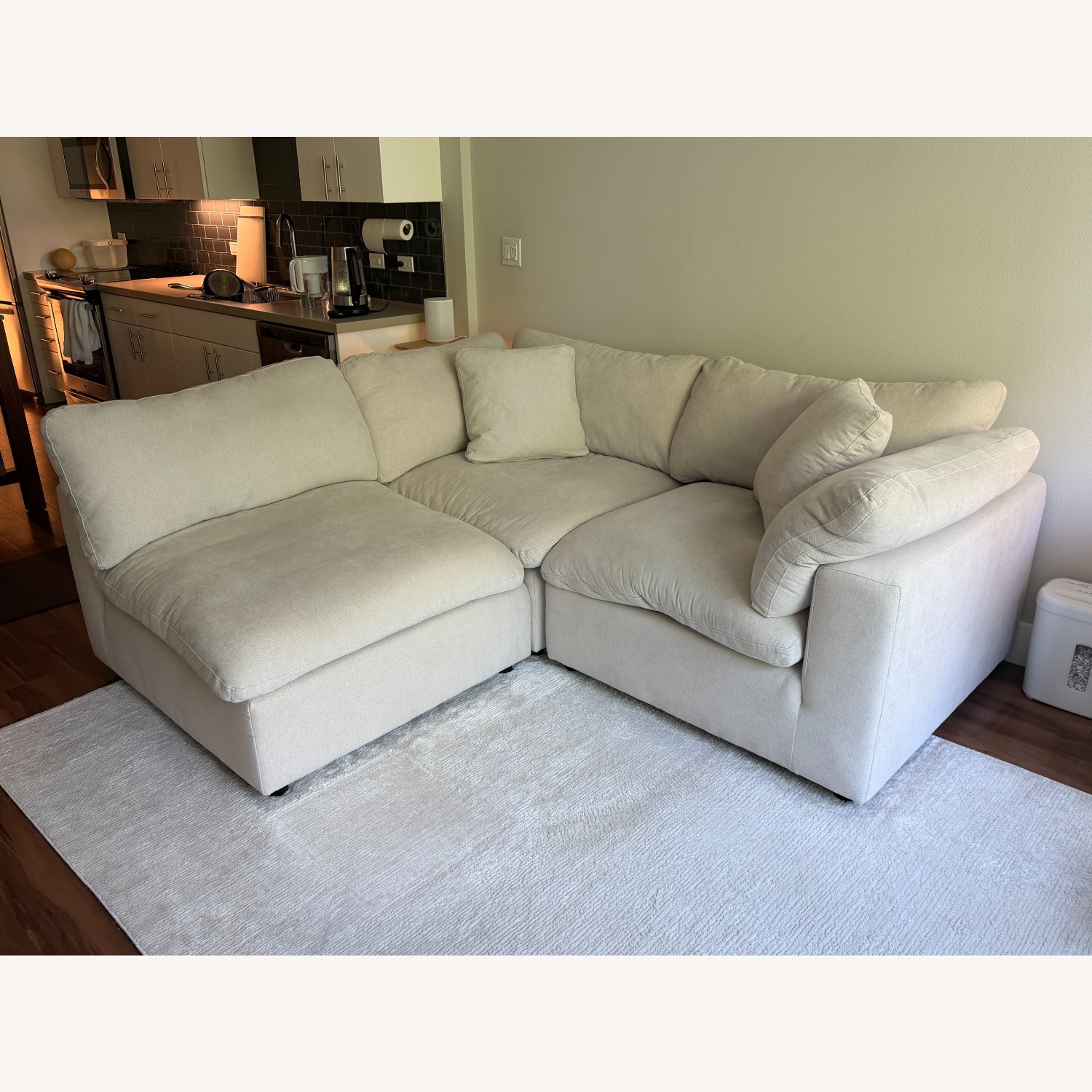 Living Spaces Zone Natural Fabric 3+ Piece Sectional - image-1