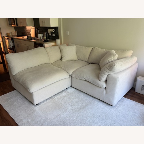 Used Living Spaces Zone Natural Fabric 3+ Piece Sectional for sale on AptDeco