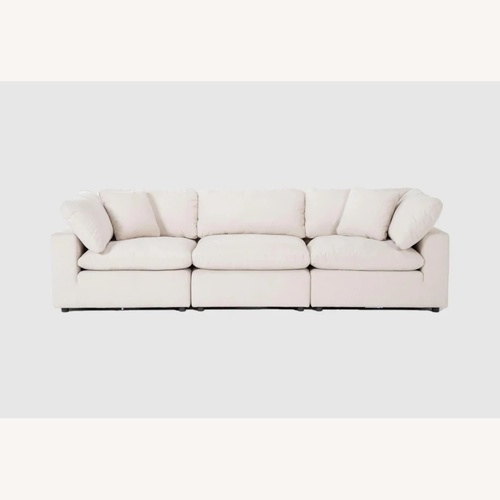 Used Living Spaces Zone Natural Fabric 3+ Piece Sectional for sale on AptDeco