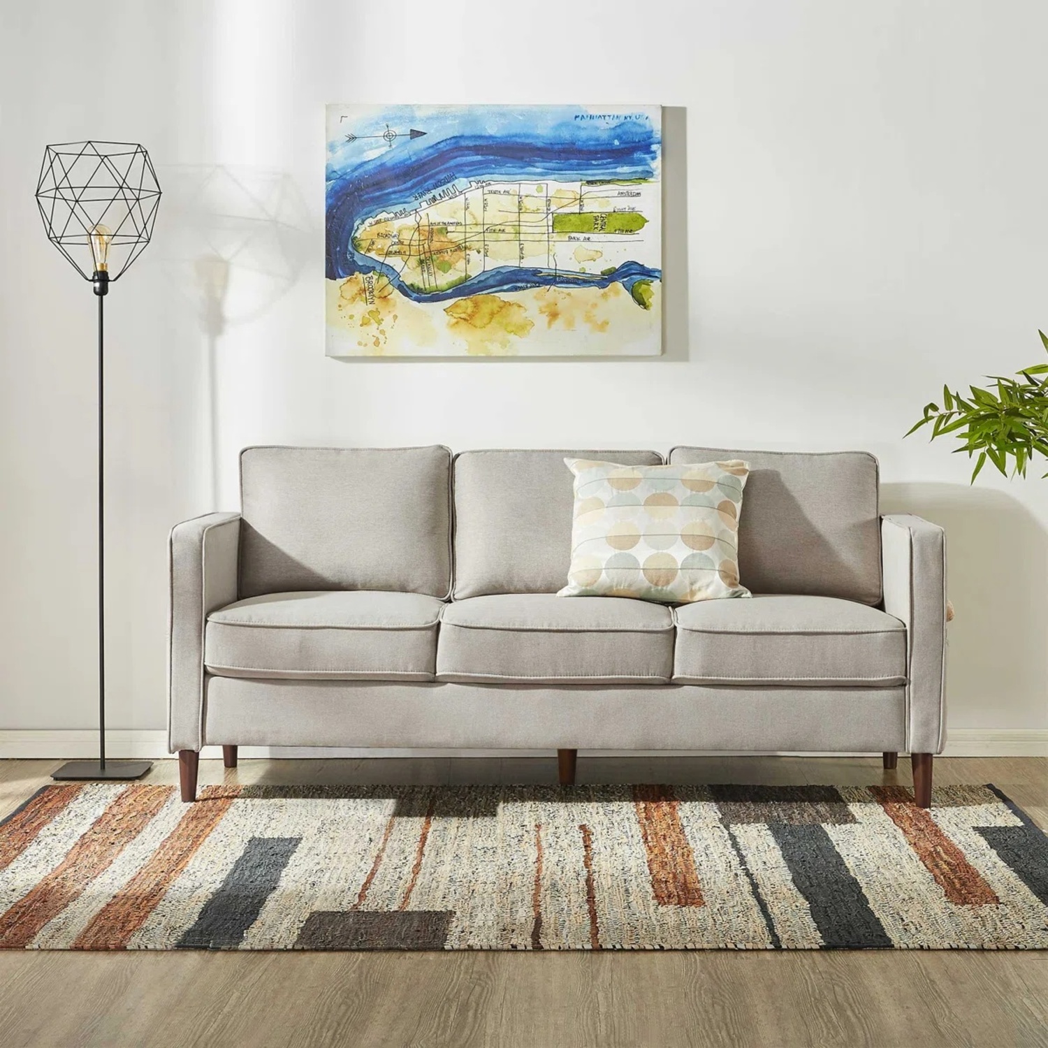 Mellow Natural Fabric 3 Seater Sofa - image-8