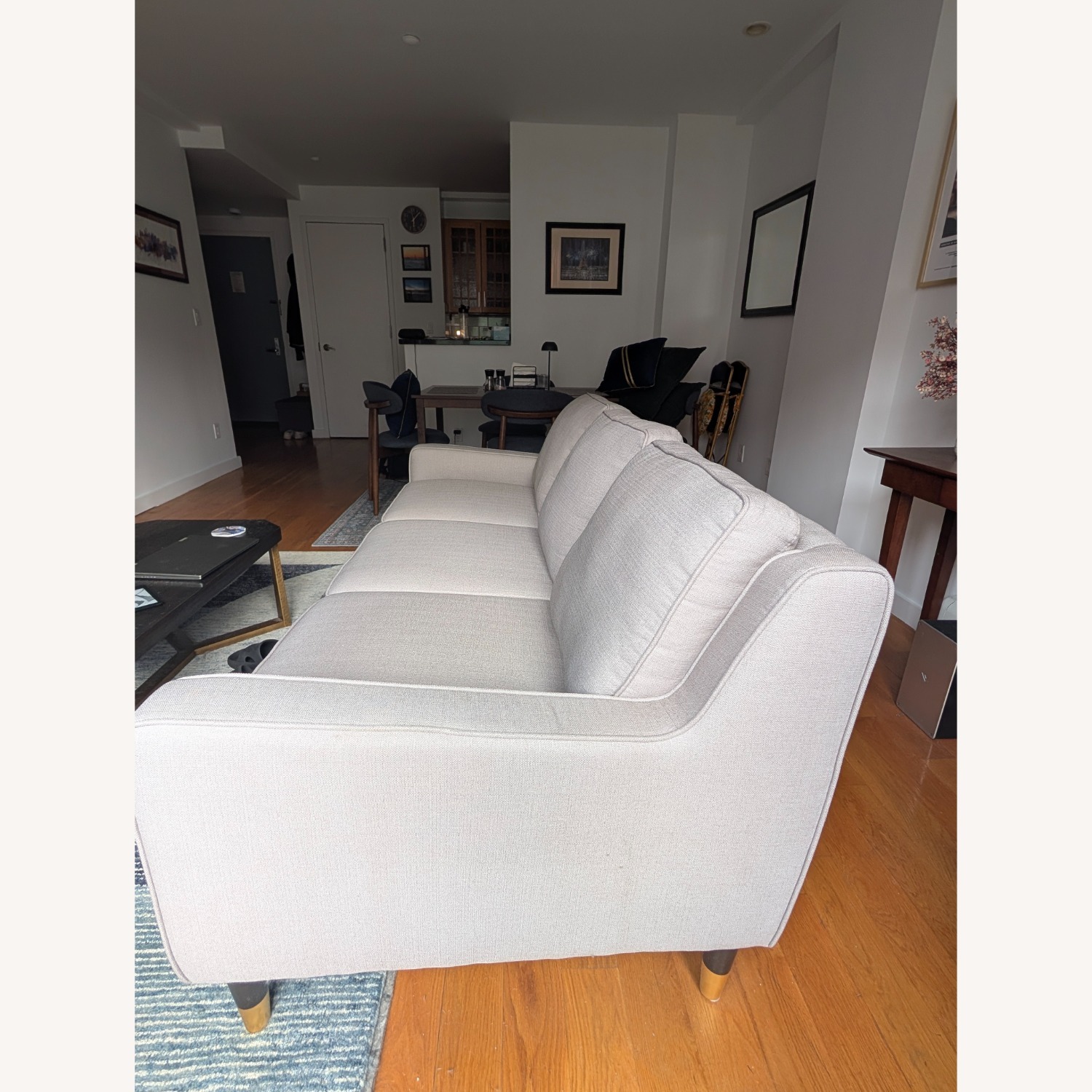 Mellow Natural Fabric 3 Seater Sofa - image-3