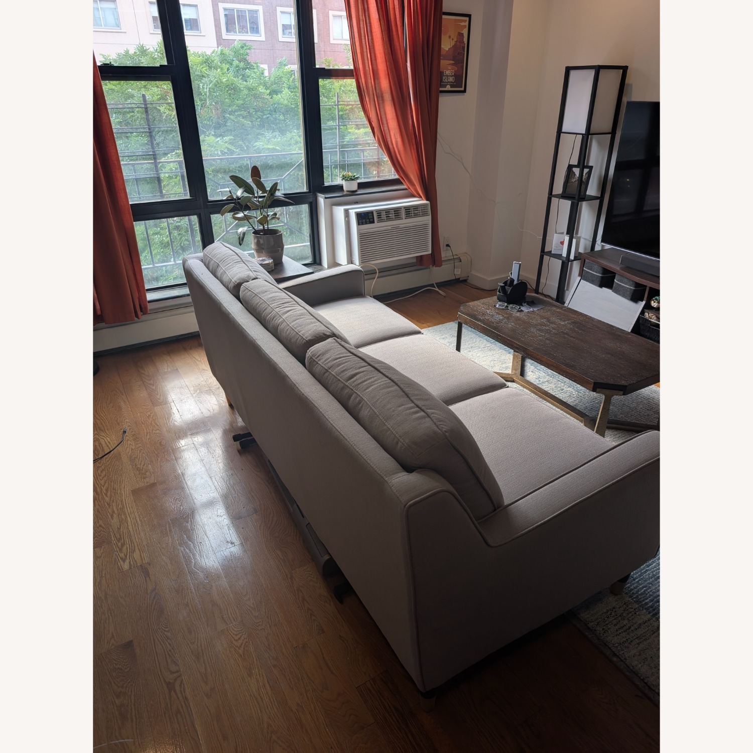 Mellow Natural Fabric 3 Seater Sofa - image-5