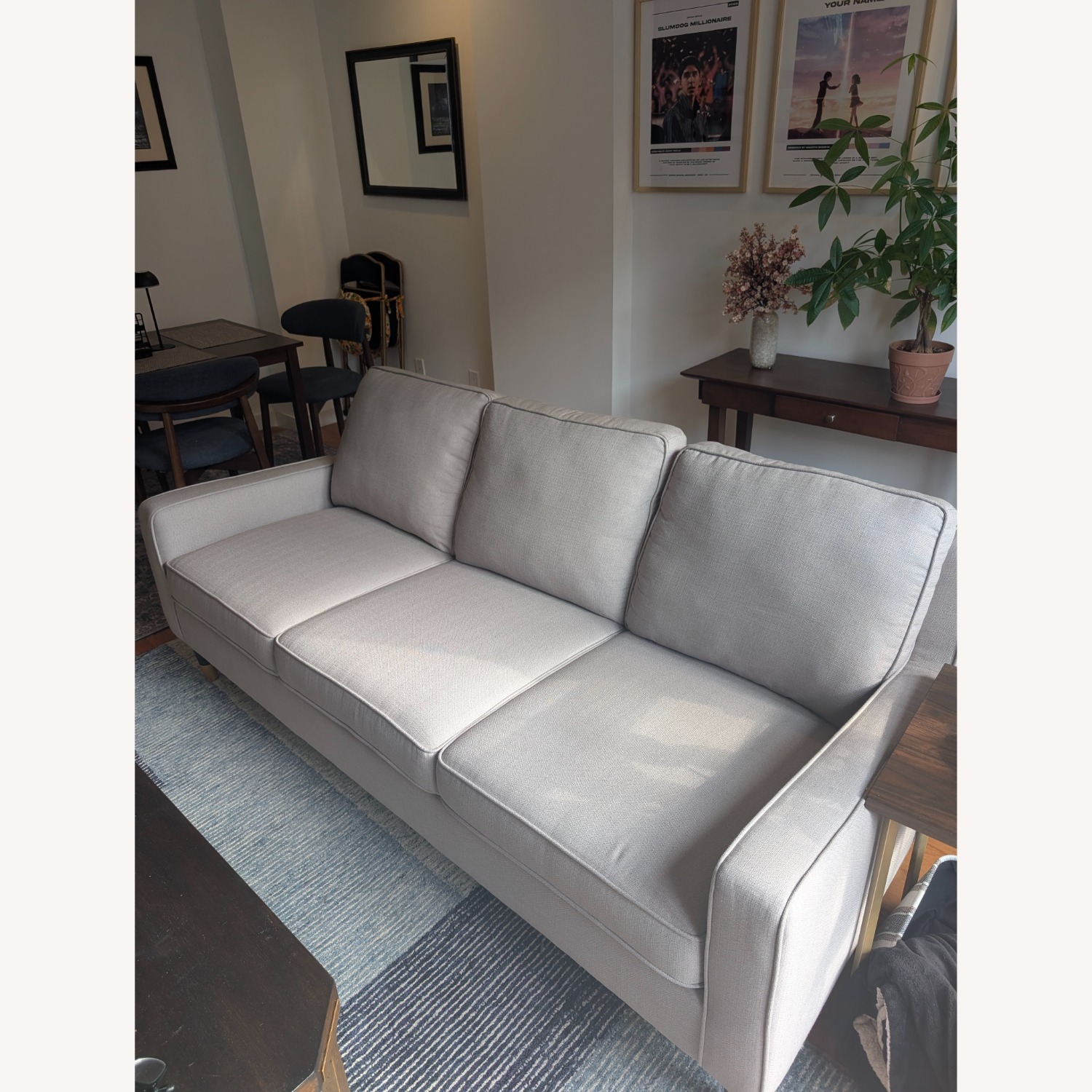 Mellow Natural Fabric 3 Seater Sofa - image-1