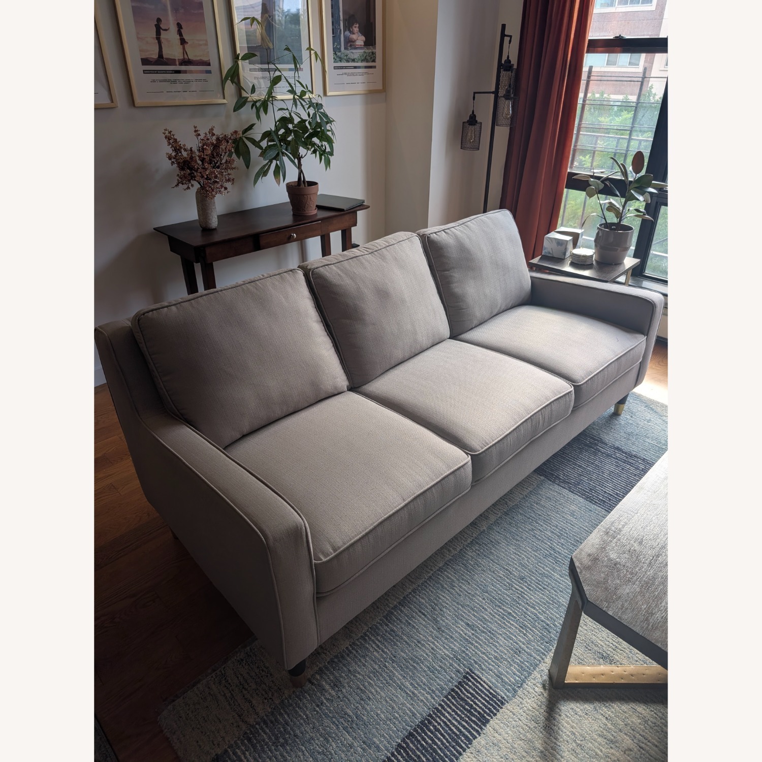 Mellow Natural Fabric 3 Seater Sofa - image-7