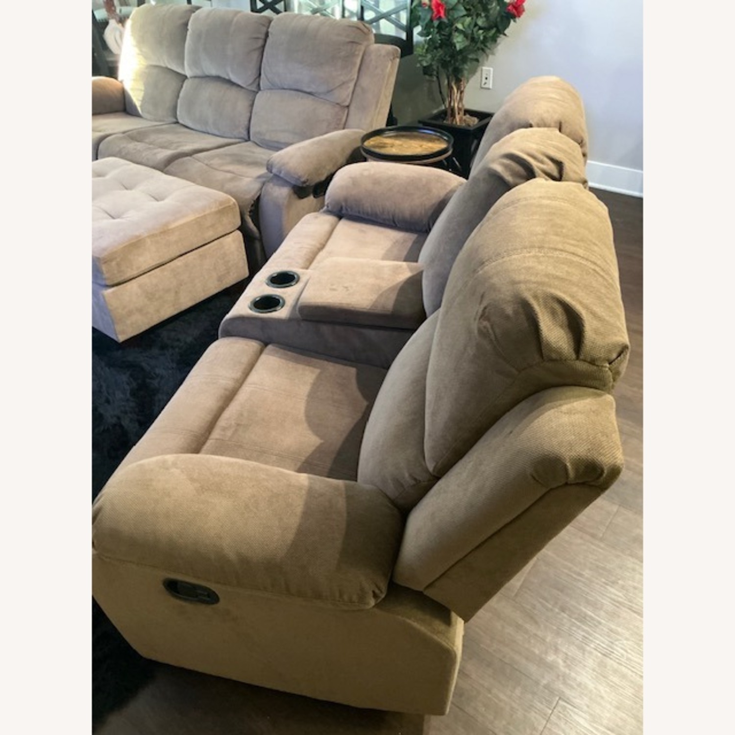 Light Brown Fabric 3+ Piece Sectional - image-4