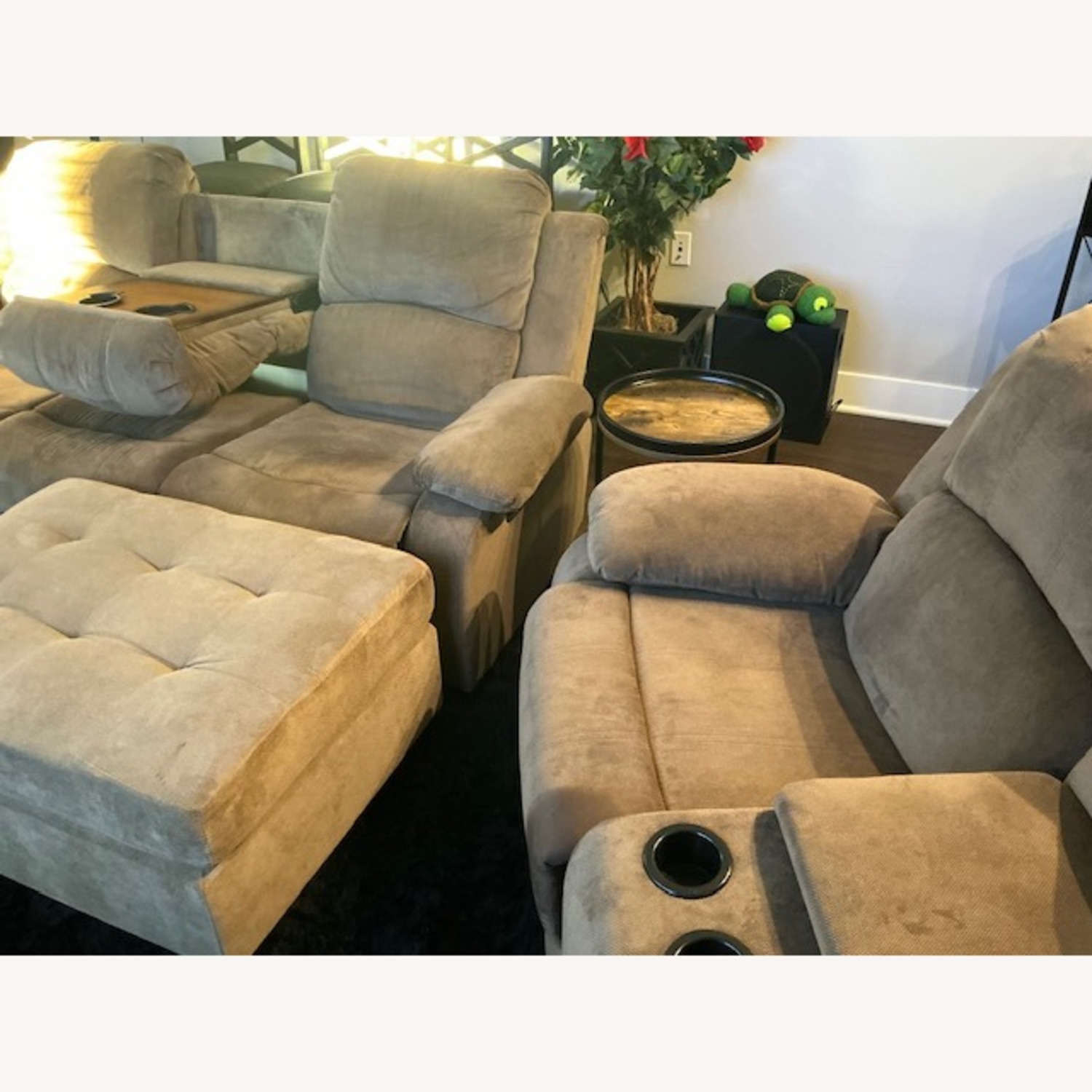 Light Brown Fabric 3+ Piece Sectional - image-2