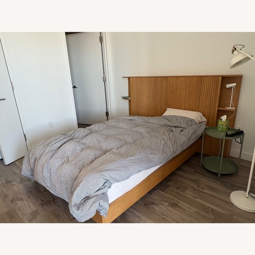 Used Article Queen Size Bed Headboard Oak for sale on AptDeco
