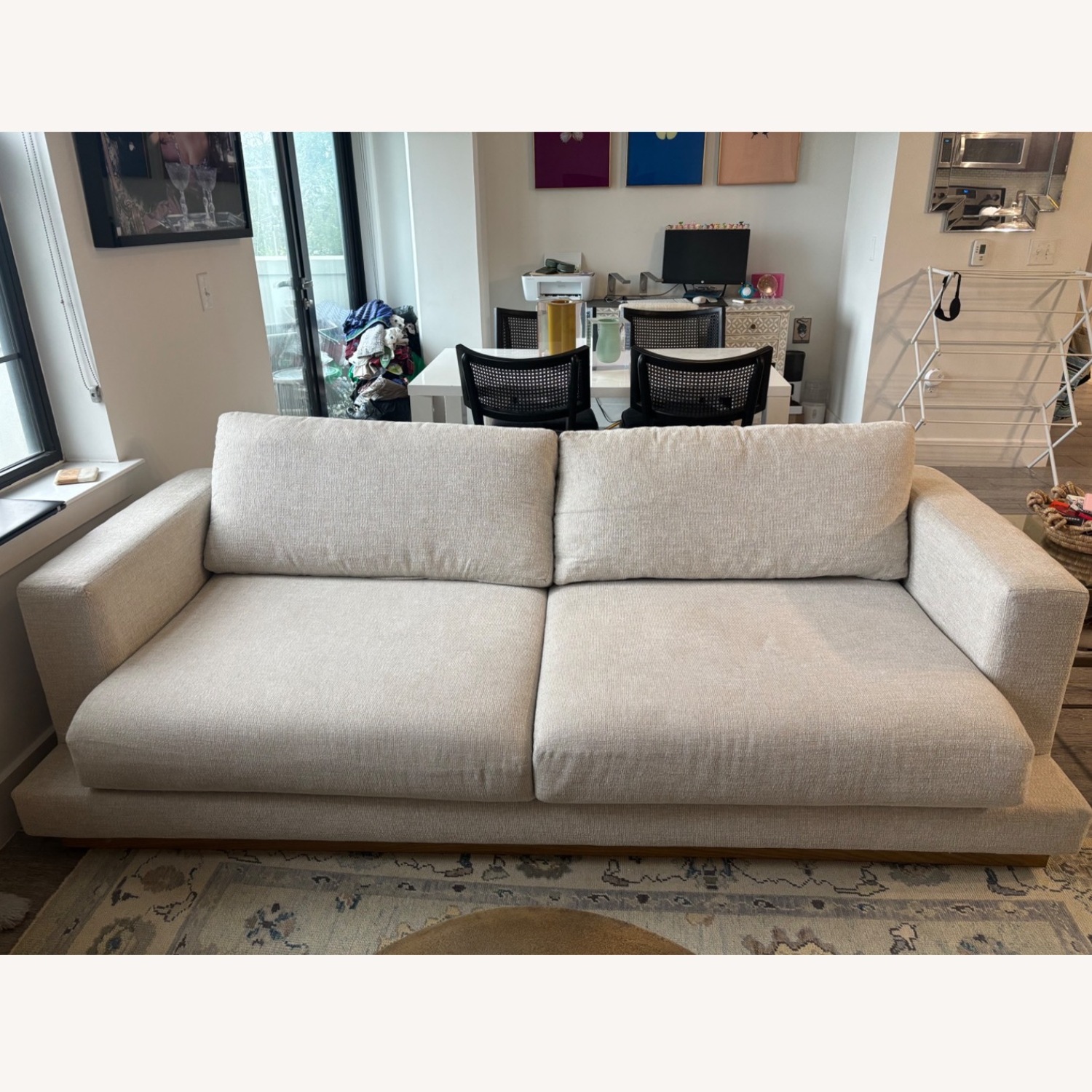 Crate & Barrel Tidal Natural Fabric 3+ Seater Sofa - image-4