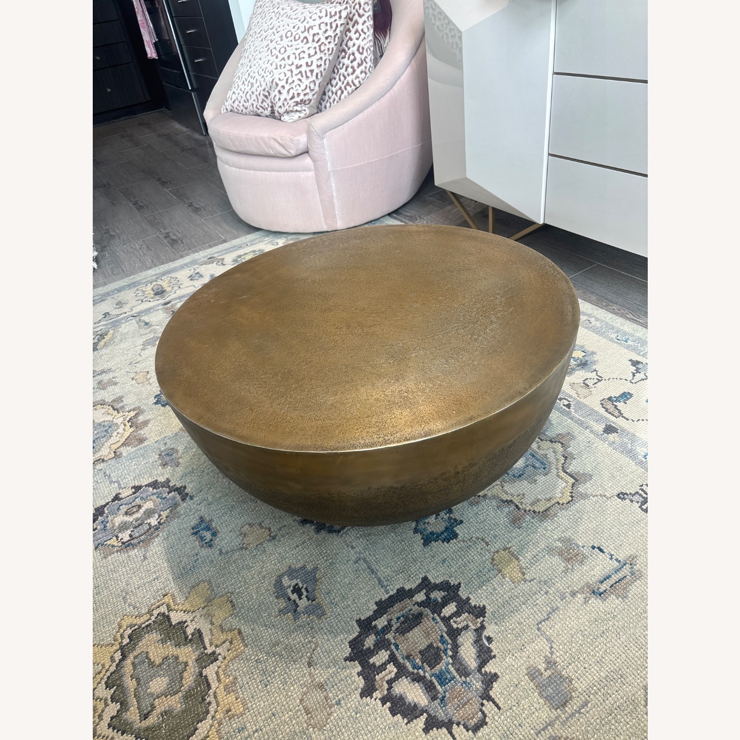 Restoration Hardware Teen Gold Metal Coffee Table - image-1