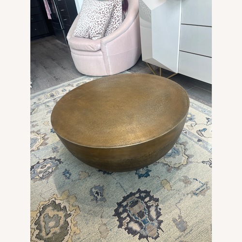 Used Restoration Hardware Teen Gold Metal Coffee Table for sale on AptDeco