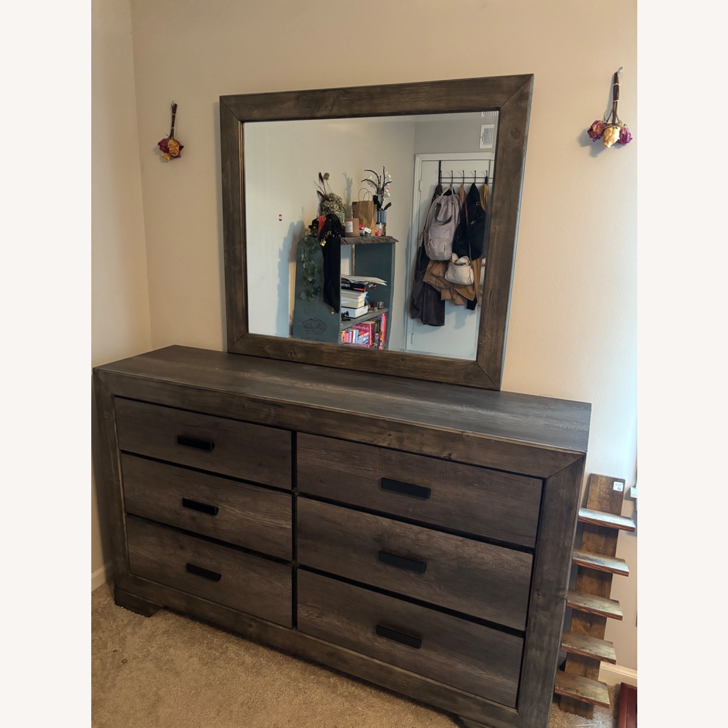 Dark Gray Dresser w Mirror - image-4