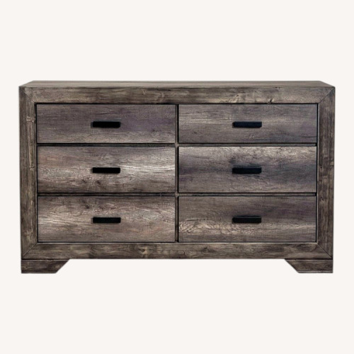 Used Dark Gray Dresser w Mirror for sale on AptDeco