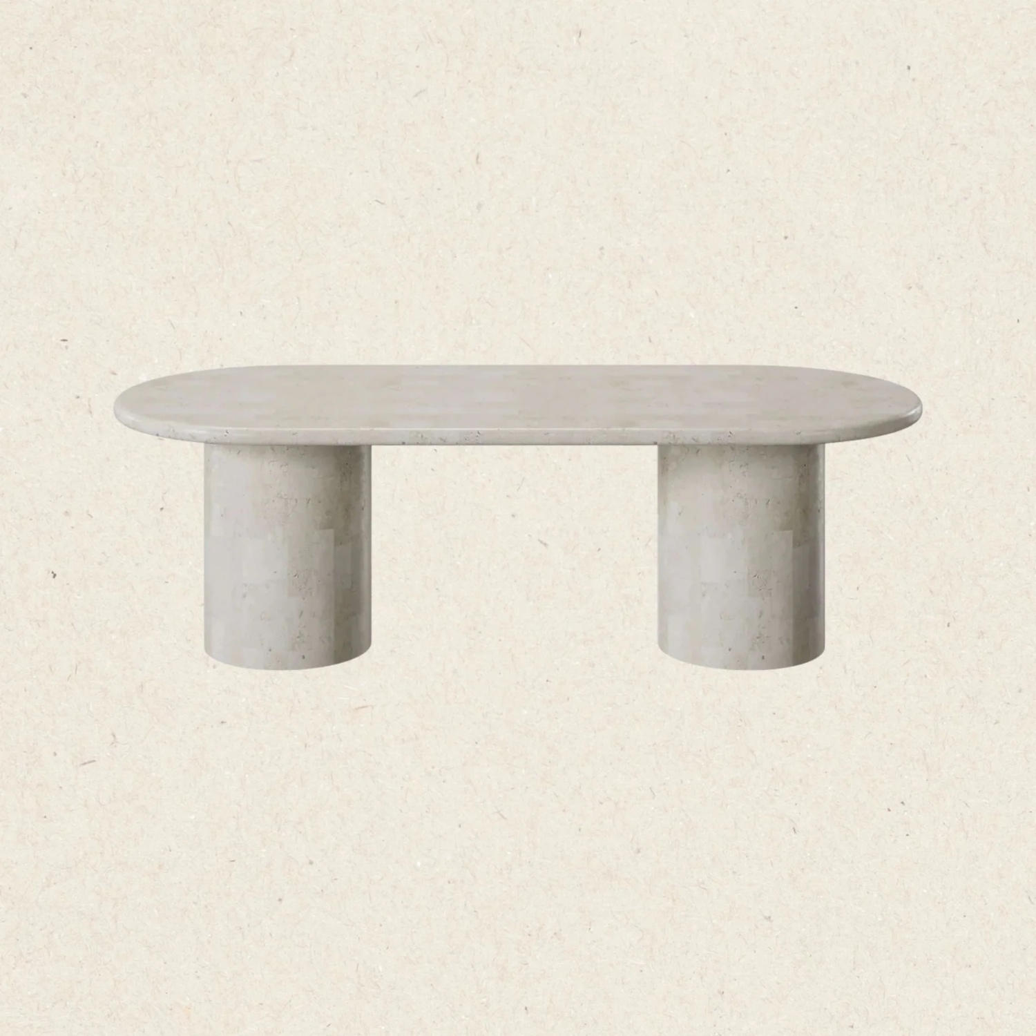 Paradis Oval Dining Table Spanish Beige Marble - image-5
