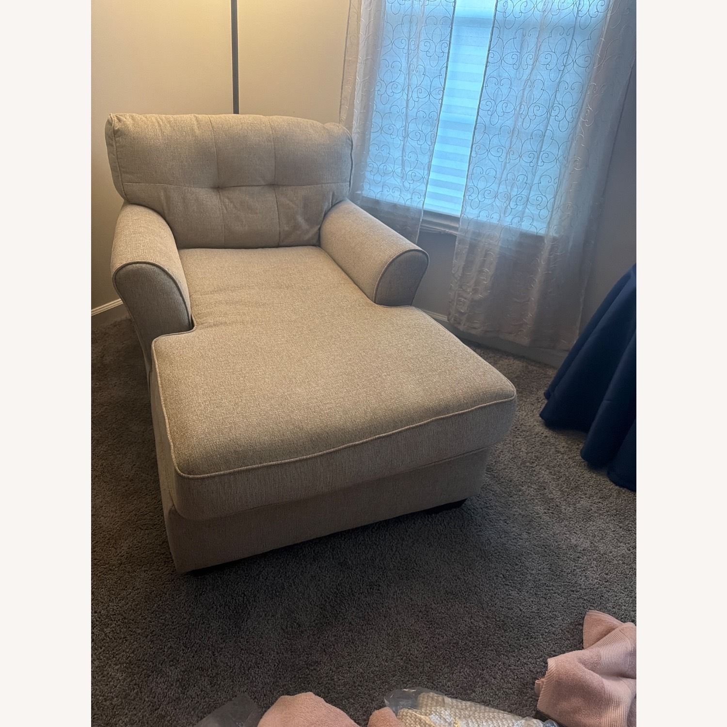 J.C. Penny Natural Fabric Chaise Lounge - image-1