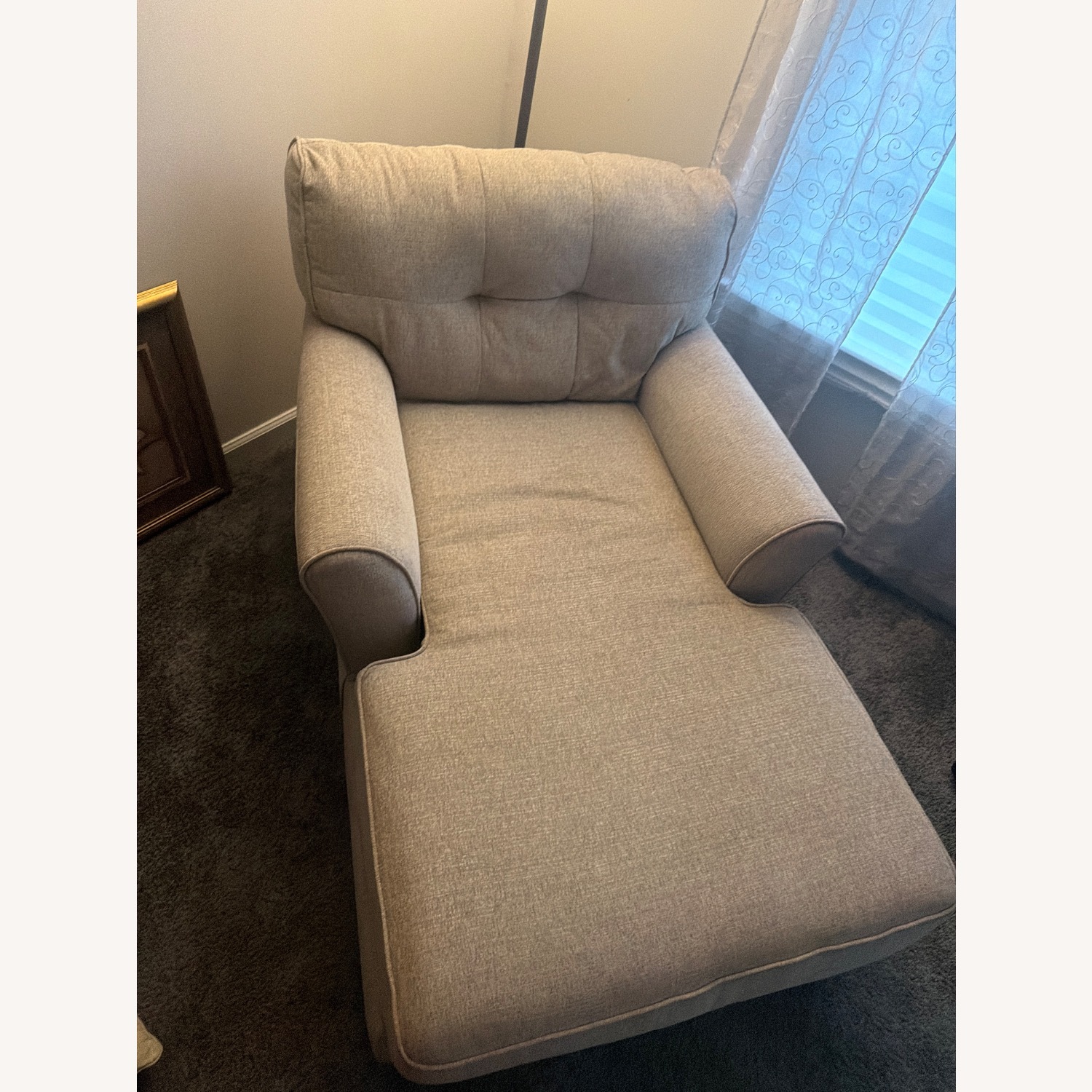 J.C. Penny Natural Fabric Chaise Lounge - image-3