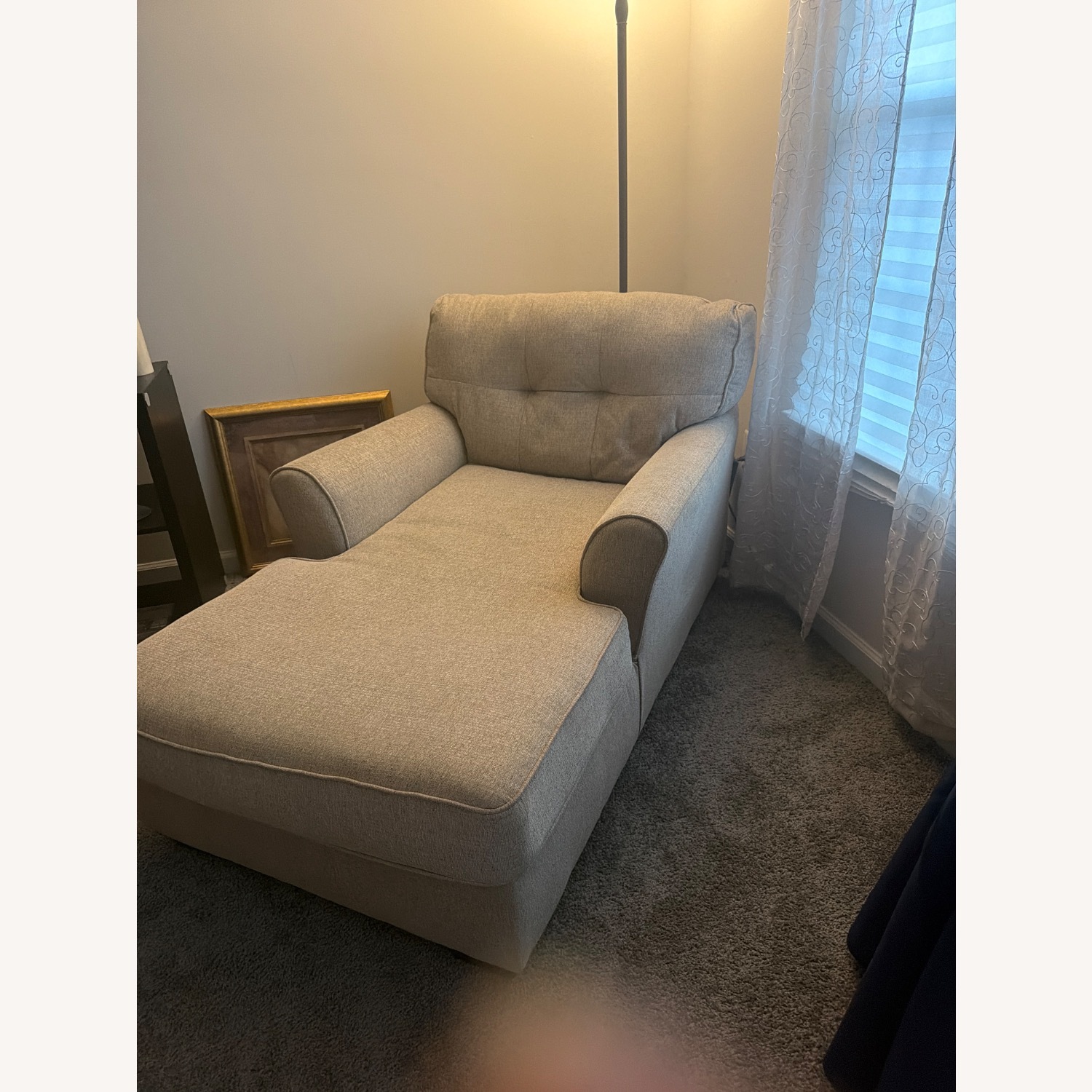 J.C. Penny Natural Fabric Chaise Lounge - image-2