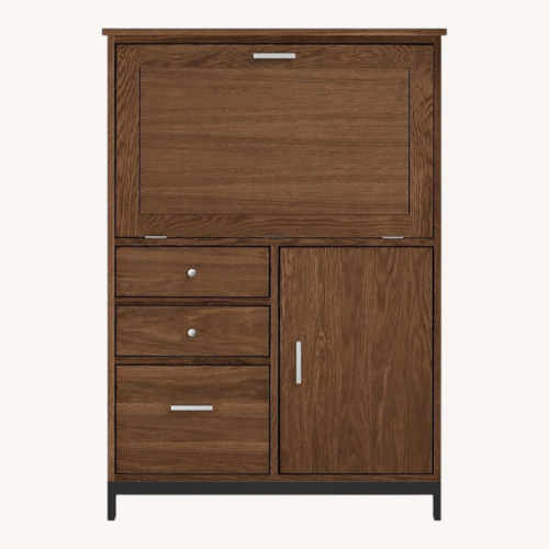 Used Room & Board Linear Dark Brown Wood Armoire for sale on AptDeco