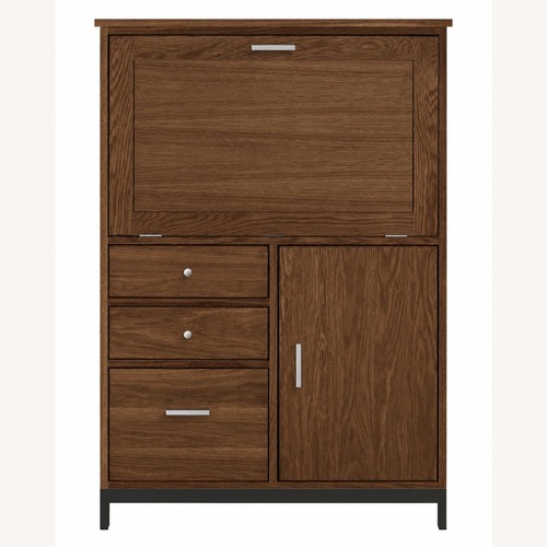Used Room & Board Linear Dark Brown Wood Armoire for sale on AptDeco