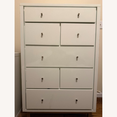 Used Crate & Barrel Cubix White Lacquer Dresser for sale on AptDeco