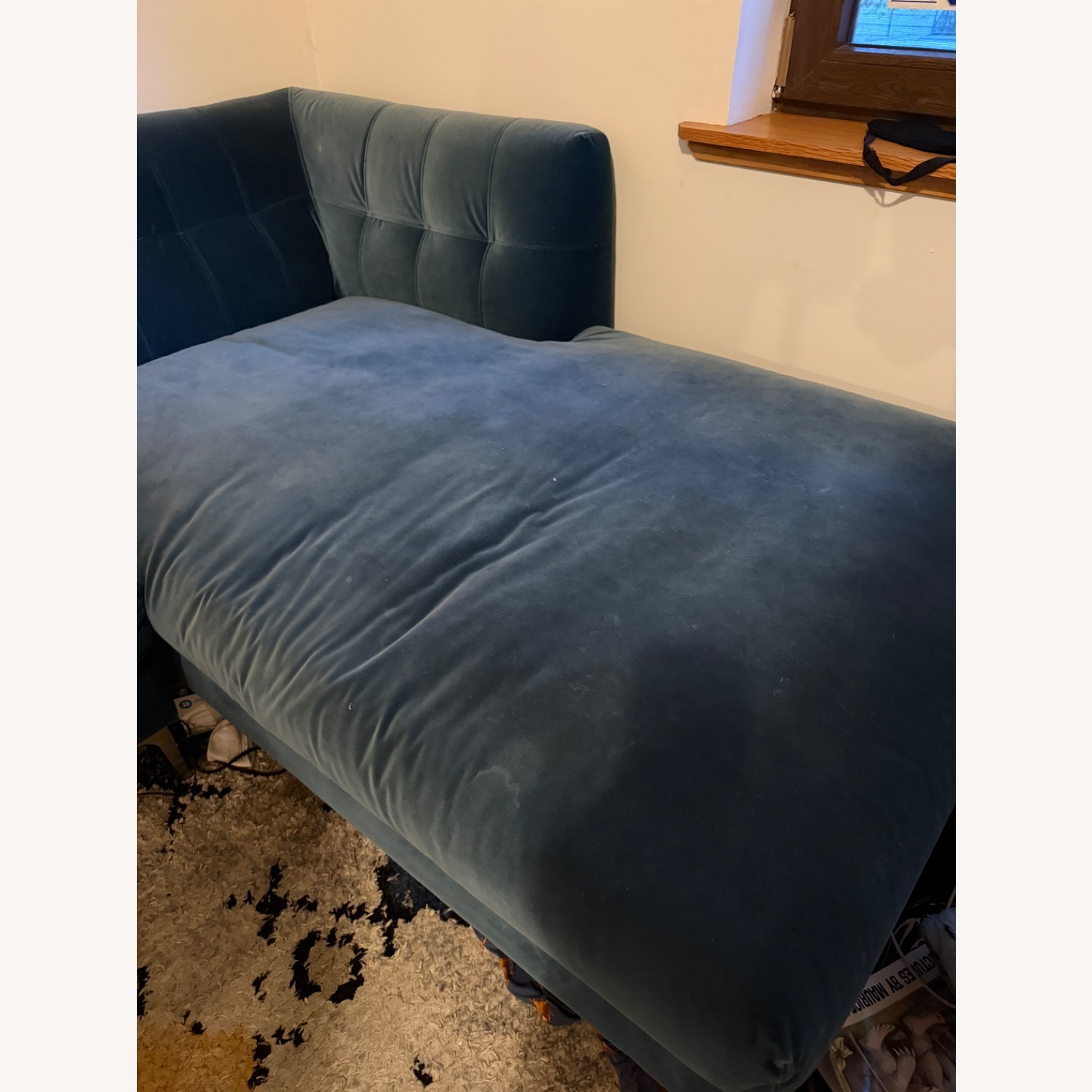 CB2 Holden Blue Velvet 2 Piece Sectional - image-6
