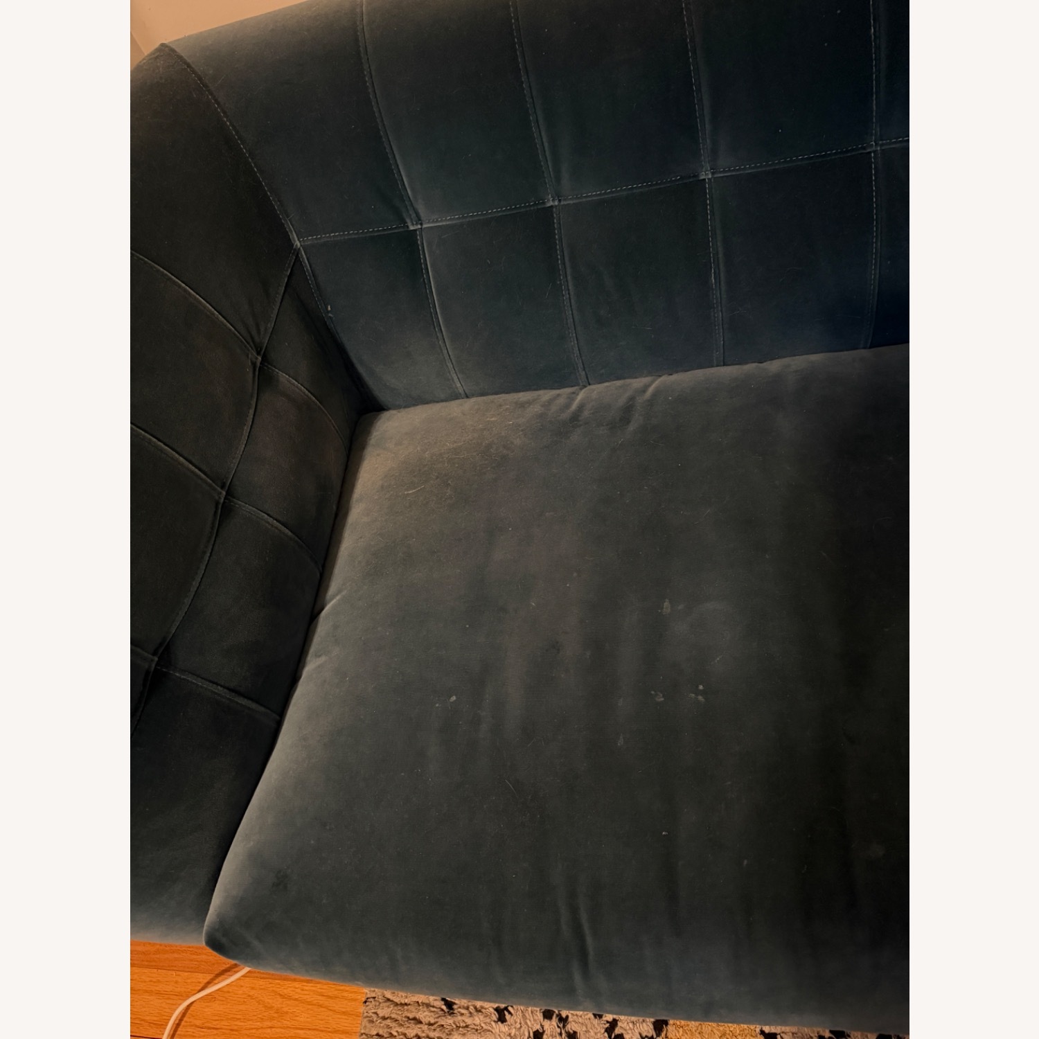 CB2 Holden Blue Velvet 2 Piece Sectional - image-4