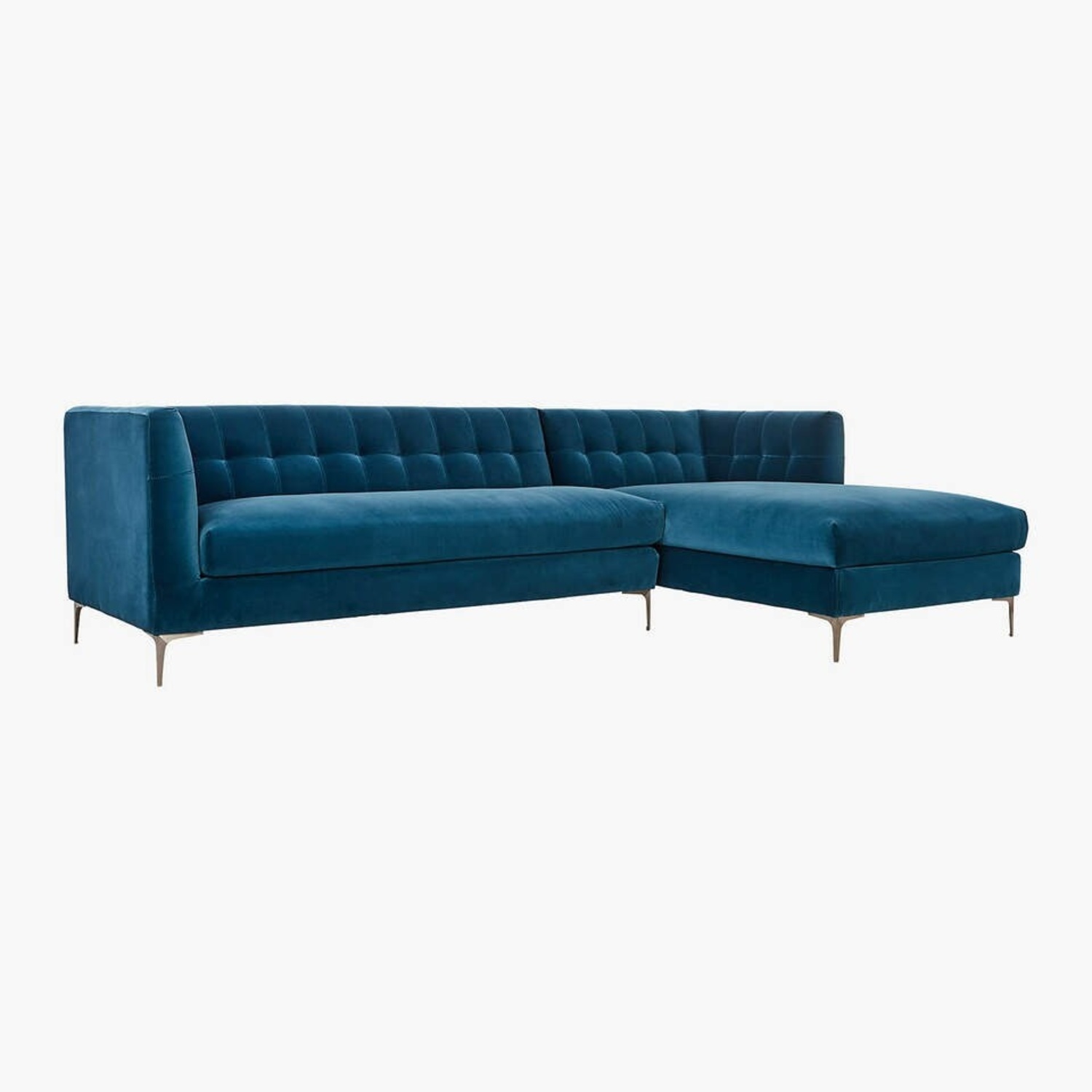 CB2 Holden Blue Velvet 2 Piece Sectional - image-7