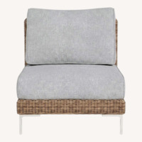 Outer Handwoven Brown Wicker Outdoor Armless Chair
