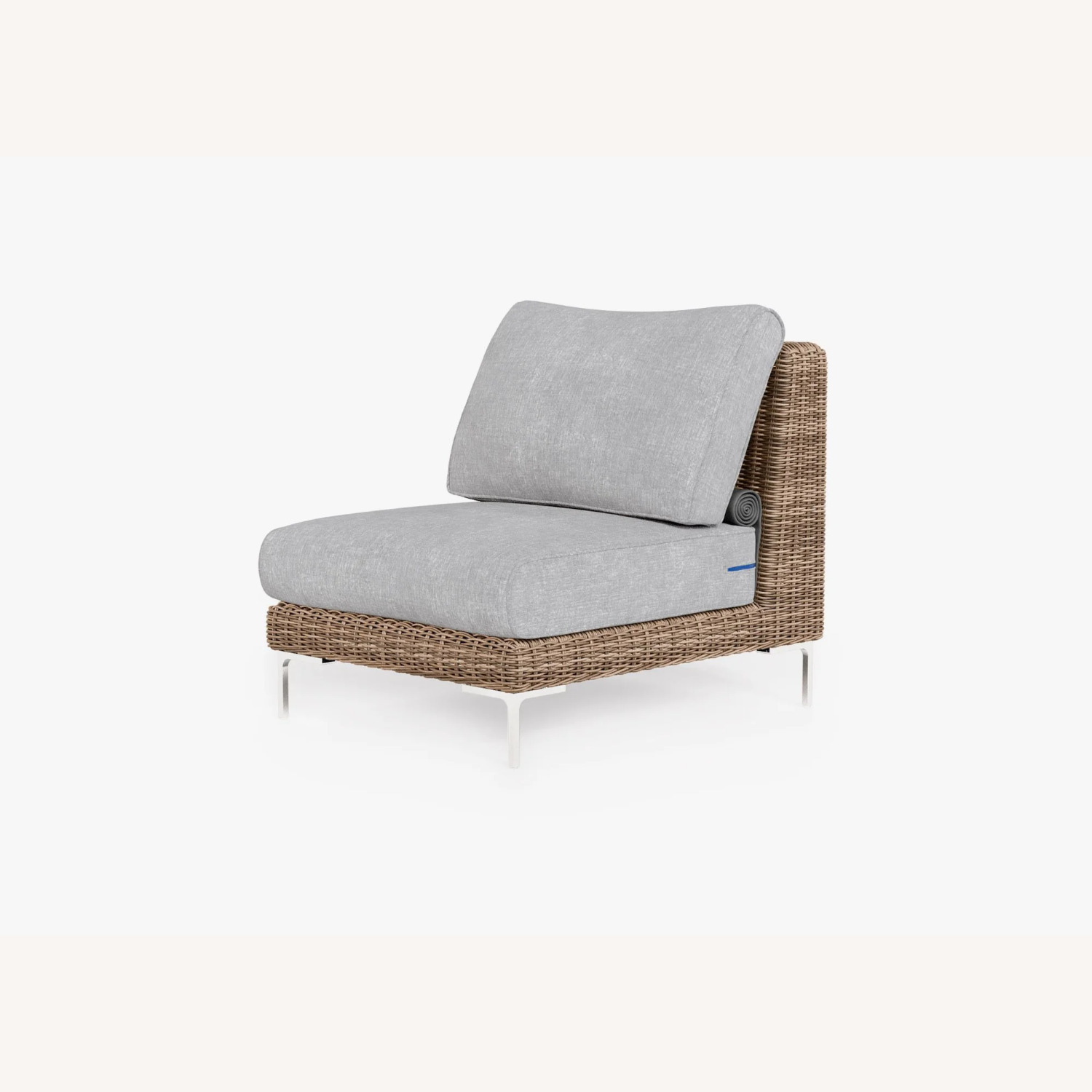 Outer Handwoven Brown Wicker Outdoor Armless Chair - image-2
