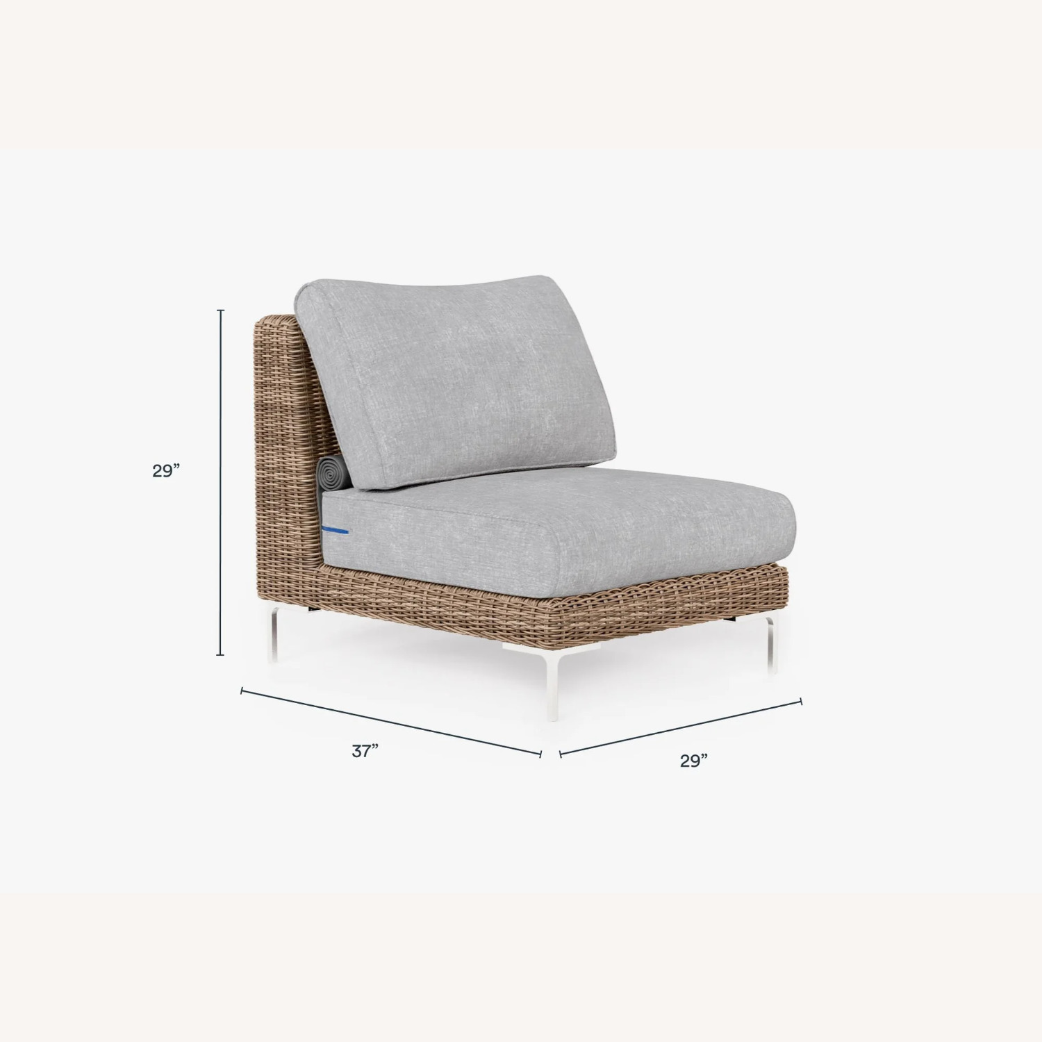 Outer Handwoven Brown Wicker Outdoor Armless Chair - image-1